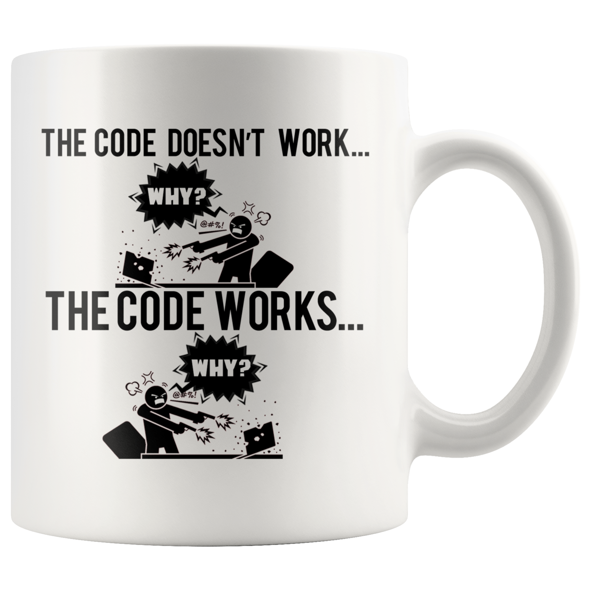 Funny Programmer Coffee Mug Code Works Why Panvola