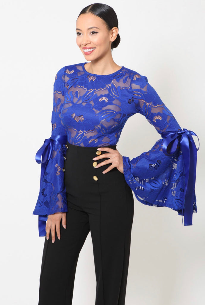 royal blue lace bodysuit