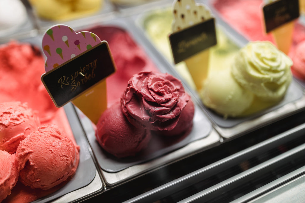 Colourful gelato stand