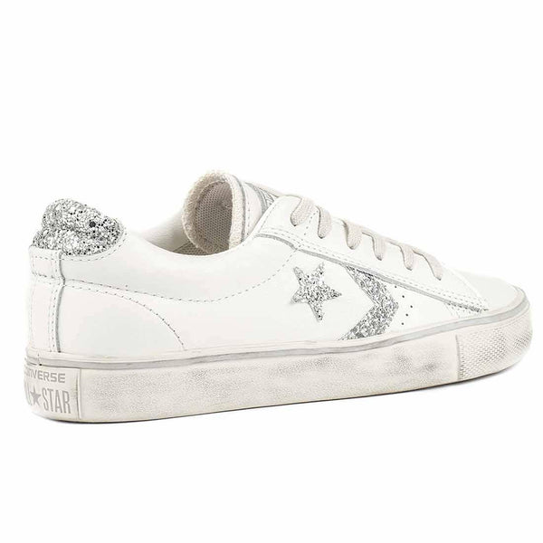 converse brillantini bianche 3d