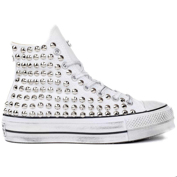 converse bianche alte