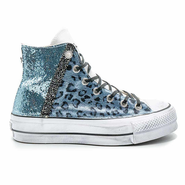 converse blu con brillantini