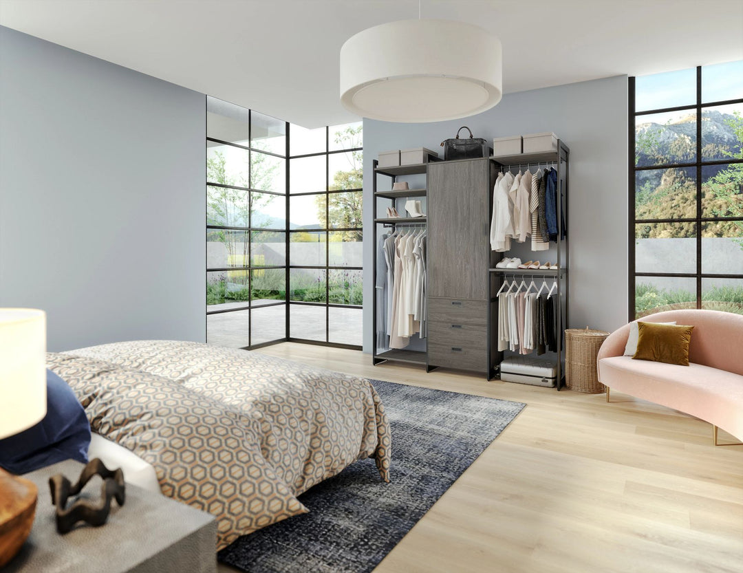 The Everyday System™ 7ft Hanging & 3 Drawer Cabinet with Solid Door Cabinet