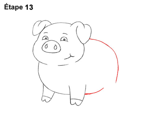 comment dessiner un cochon etape 13