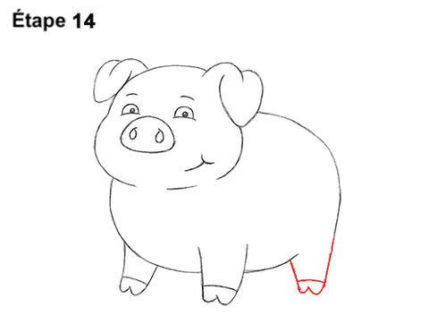 comment dessiner un cochon etape 14