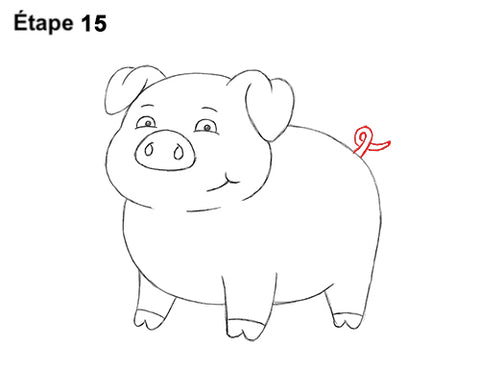 comment dessiner un cochon etape 15