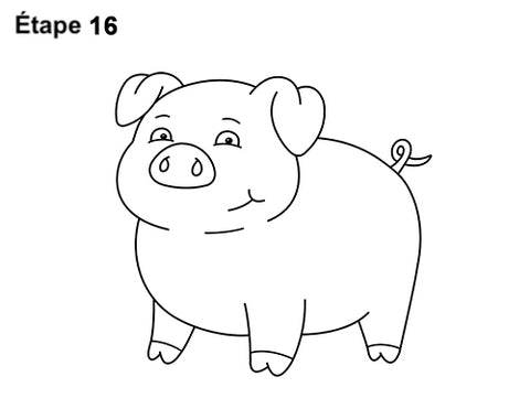 comment dessiner un cochon etape 16