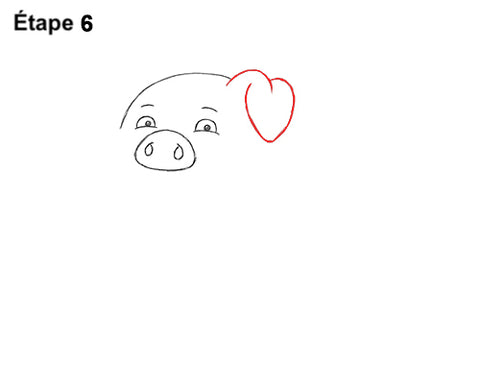 comment dessiner un cochon etape 6
