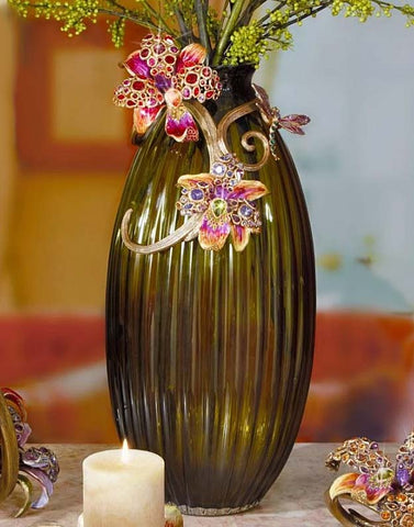 Jay Strongwater Lily Scroll Vase
