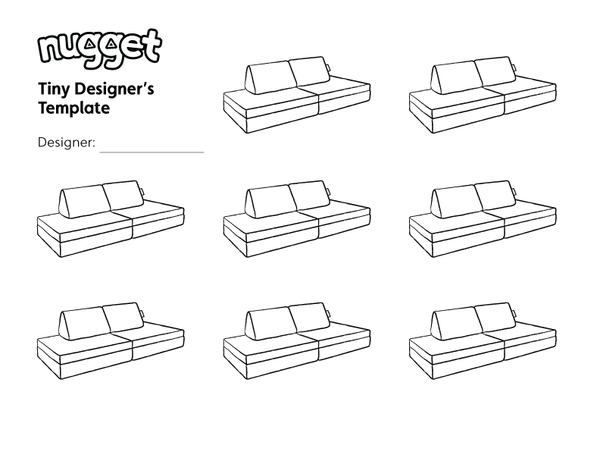 Nugget Tiny Designer's Template - print sized with multiple Nugget couches to color