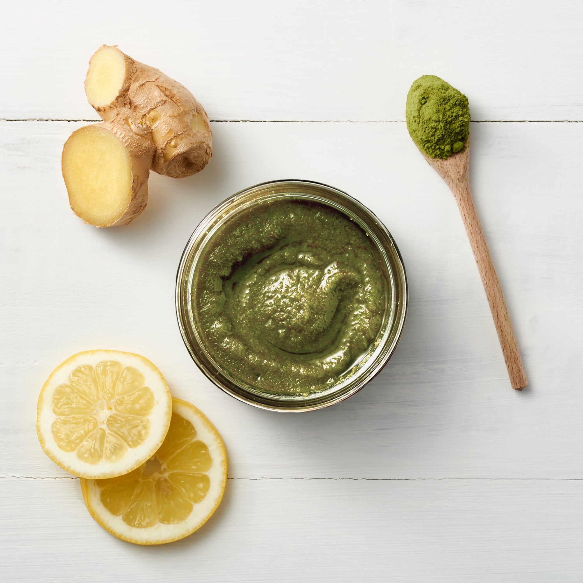 Detox Himalayan Salt Body Scrub with antioxidant Matcha Green Tea. 100% natural, organic, vegan, cruelty free.