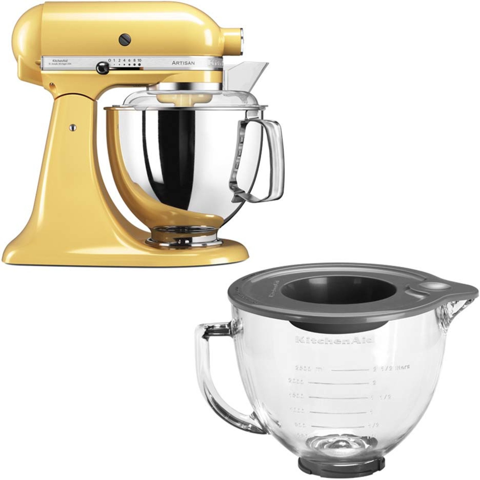 Køb KitchenAid Artisan 175 (Gul) + glasskål | Røremaskine | penge nu – Go with Gozomo