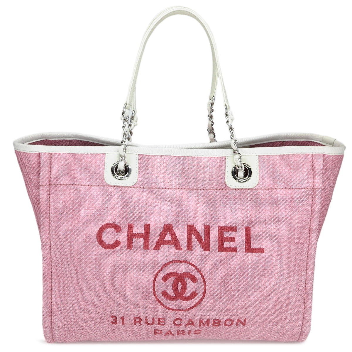 pink chanel deauville tote