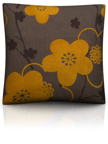 Velvet Flowers — Brown Orange Decorative Pillow Covers and Throws ...