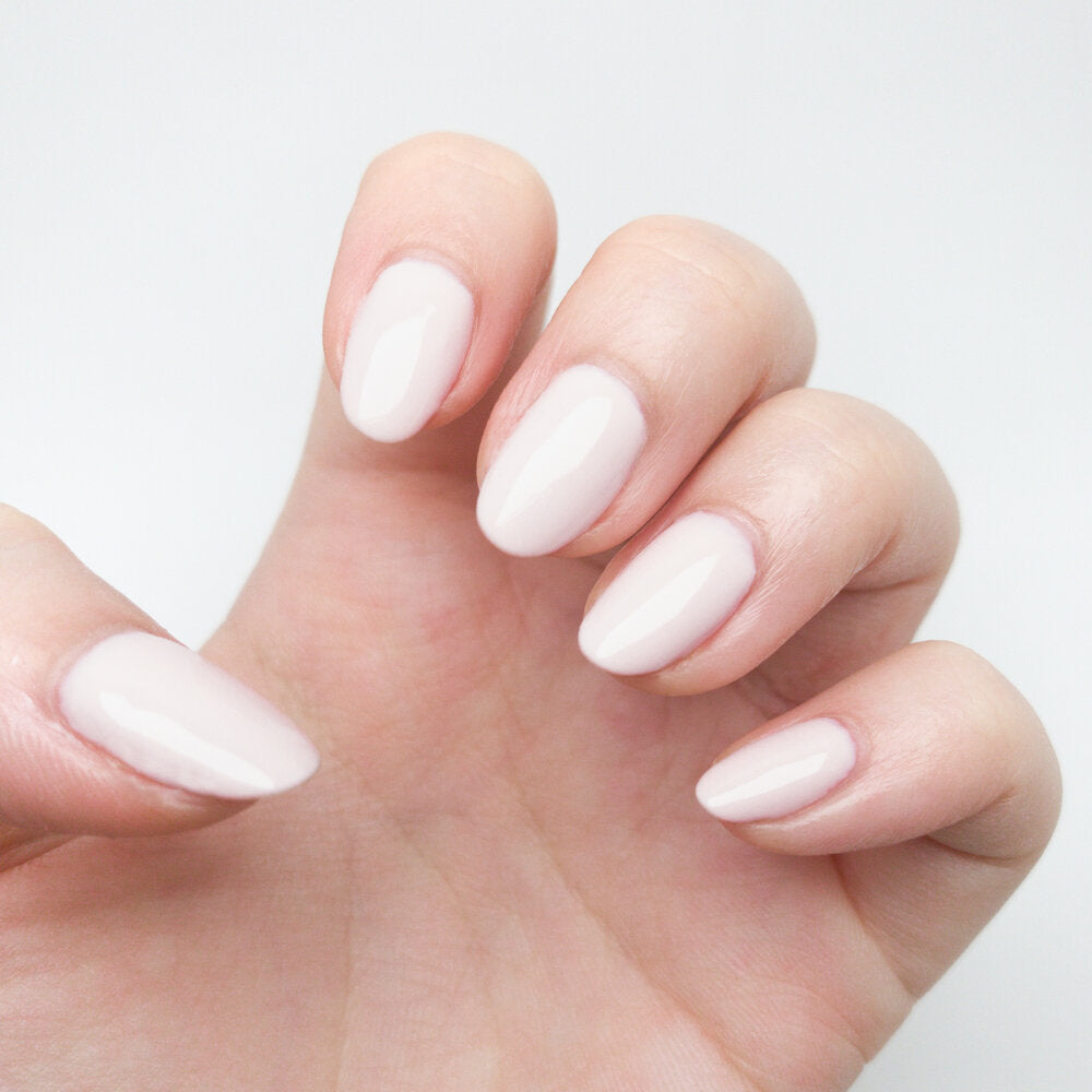 light pink almost white gel nail polish