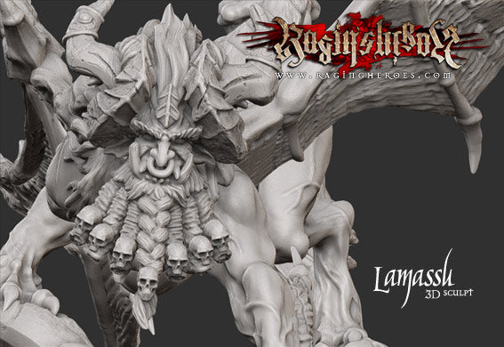 Manticore raging heroes Lamassu-head-sculpt2
