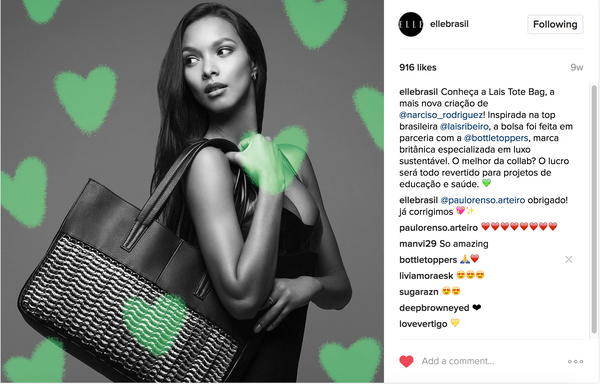 Lais Ribeiro with the Lais Tote by Narciso Rodriguez (heart) Bottletop