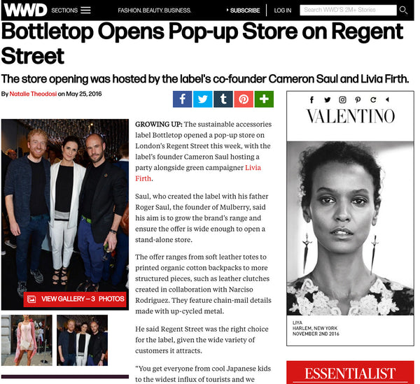 Bottletop Shop Opening on WWD