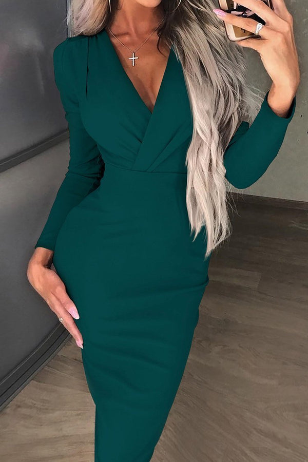 long green bodycon dress