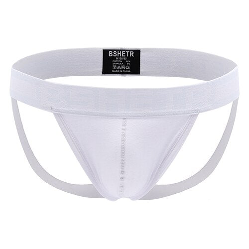 BSHETR Mens Jockstrap with Super Wide Band Basic Cotton Breathable Athletic Supporters for Men