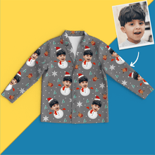 Custom Face Christmas Long Sleeve Pajamas - Snow Man