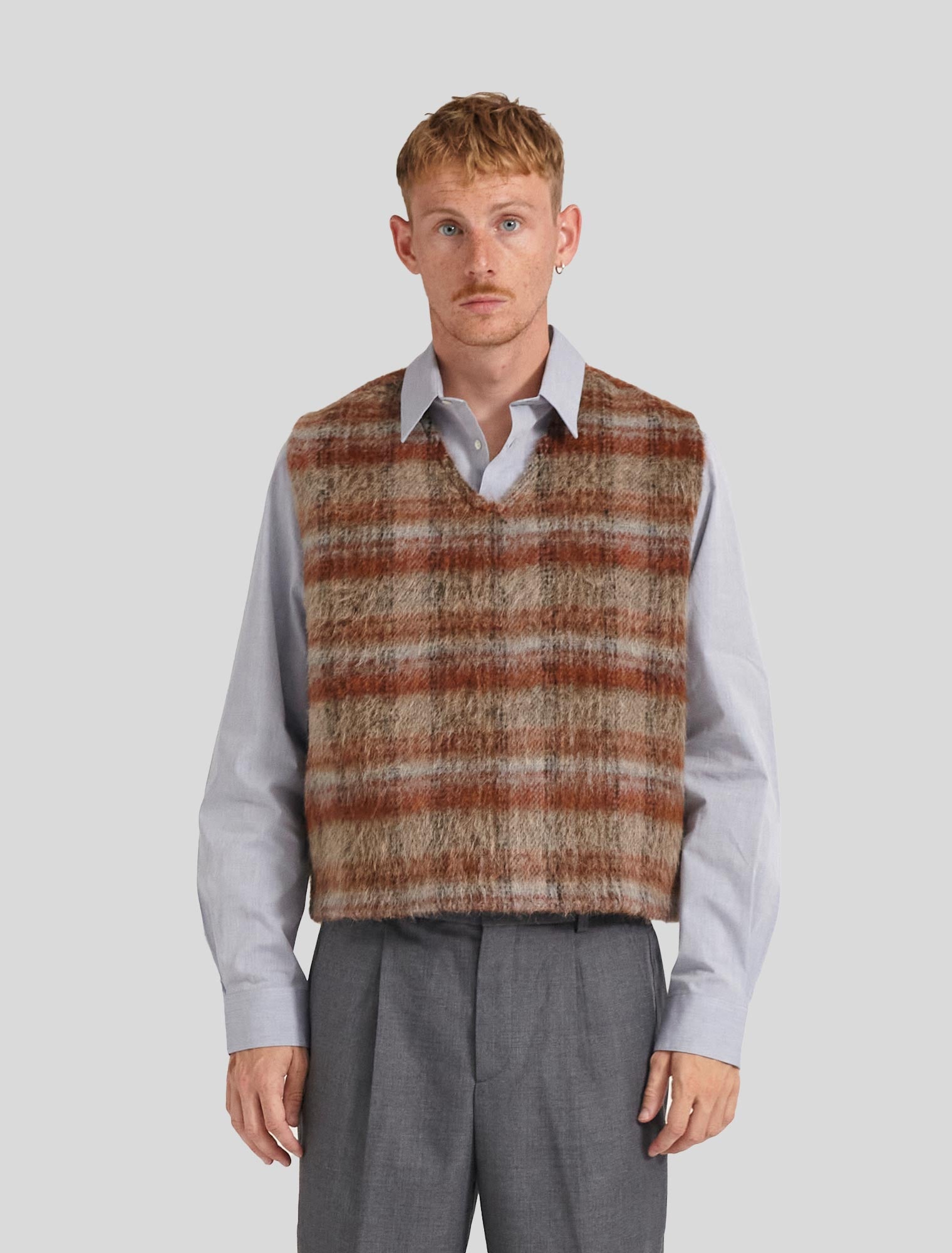 our legacy lock vest check mohair - agedor.ma