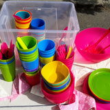 Reusable kids' tableware to borrow for parties to reduce waste