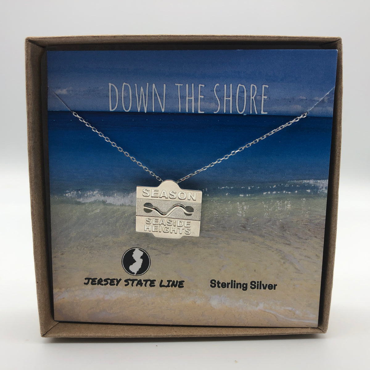 Seaside Heights Beach Badge Necklace Sterling Silver Shore And More