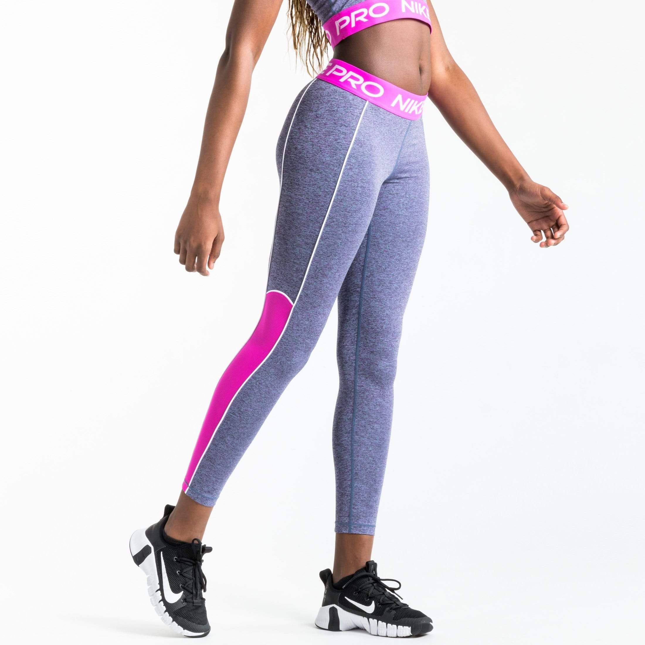 purple nike pro leggings