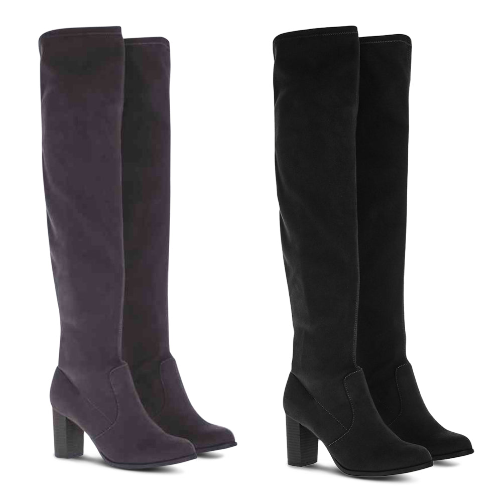 M\u0026S Block Heel Over the Knee Boots 