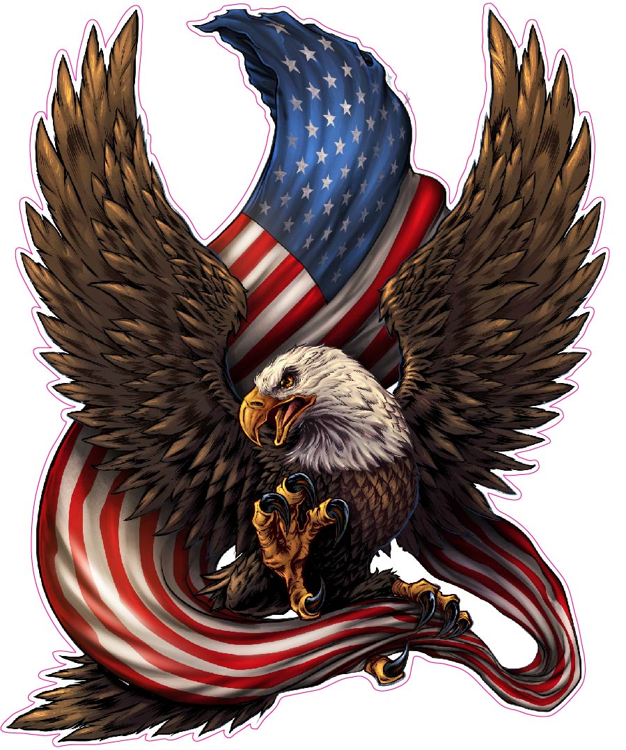 The American Bald Eagle American Flag Decal | Nostalgia Decals