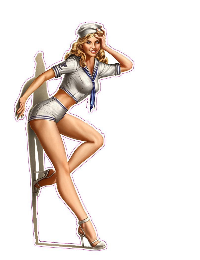Blonde Sailor Version 2 Pin Up Girl Decal Nostaglia