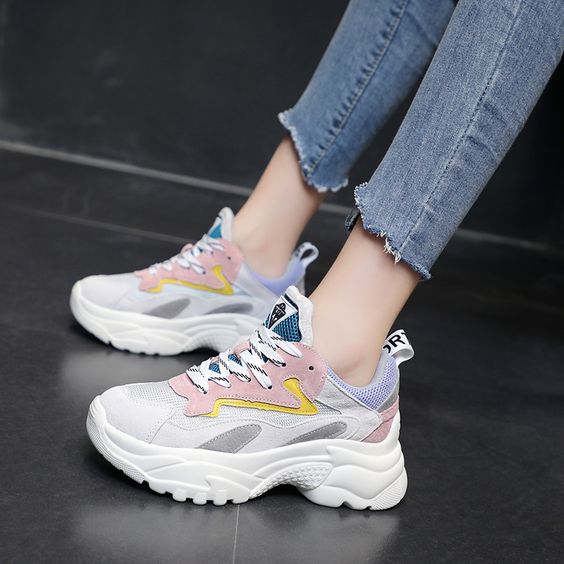 2019 Summer Mesh Breathable Color Block Sneakers
