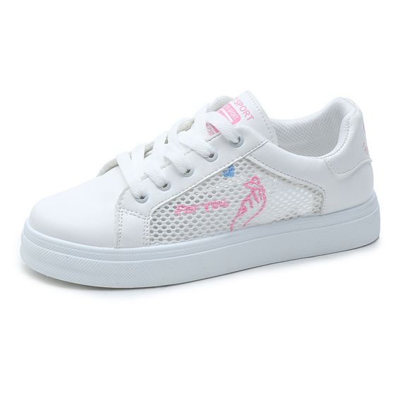 Trendy Summer Mesh Breathable White Shoes