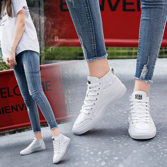 trending white sneakers