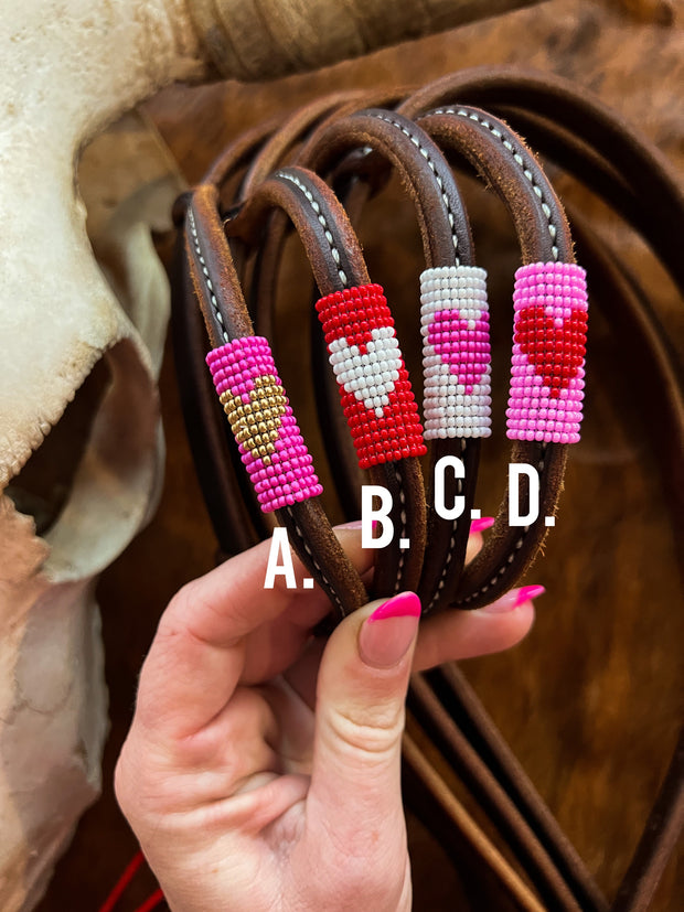 Valentine’s Day Heart Horse “Mini” Beaded Headstalls