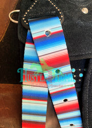 Turquoise Red Serape Cinch Strap Set