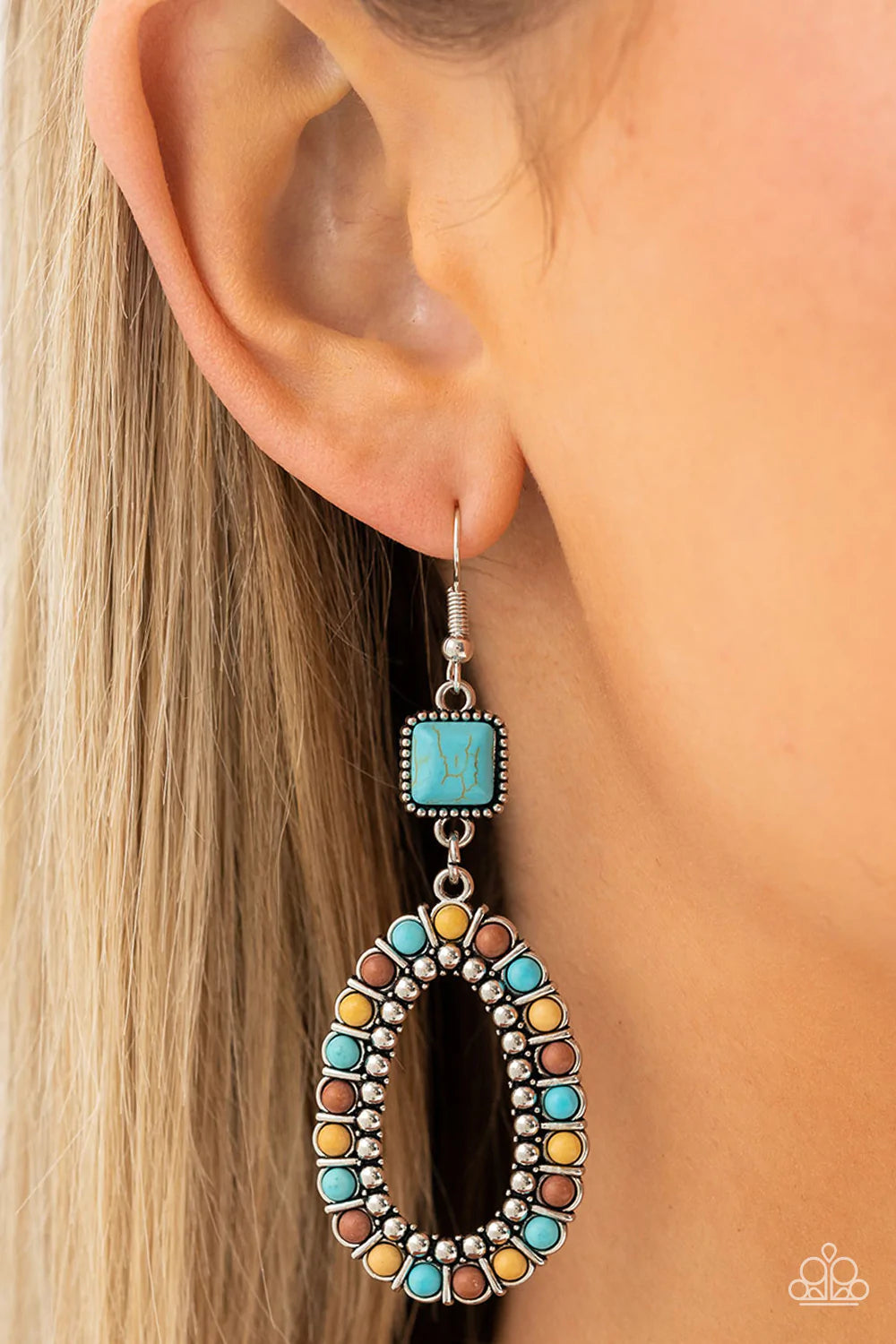 Napa Valley Luxe - Multi Blue, Brown, Yellow Stone Earrings Exclusive Fall 2022 - Princess Glam Shop