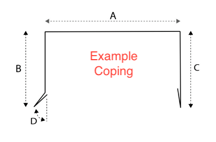 Flashing Kings' example coping cap side profile for ordering