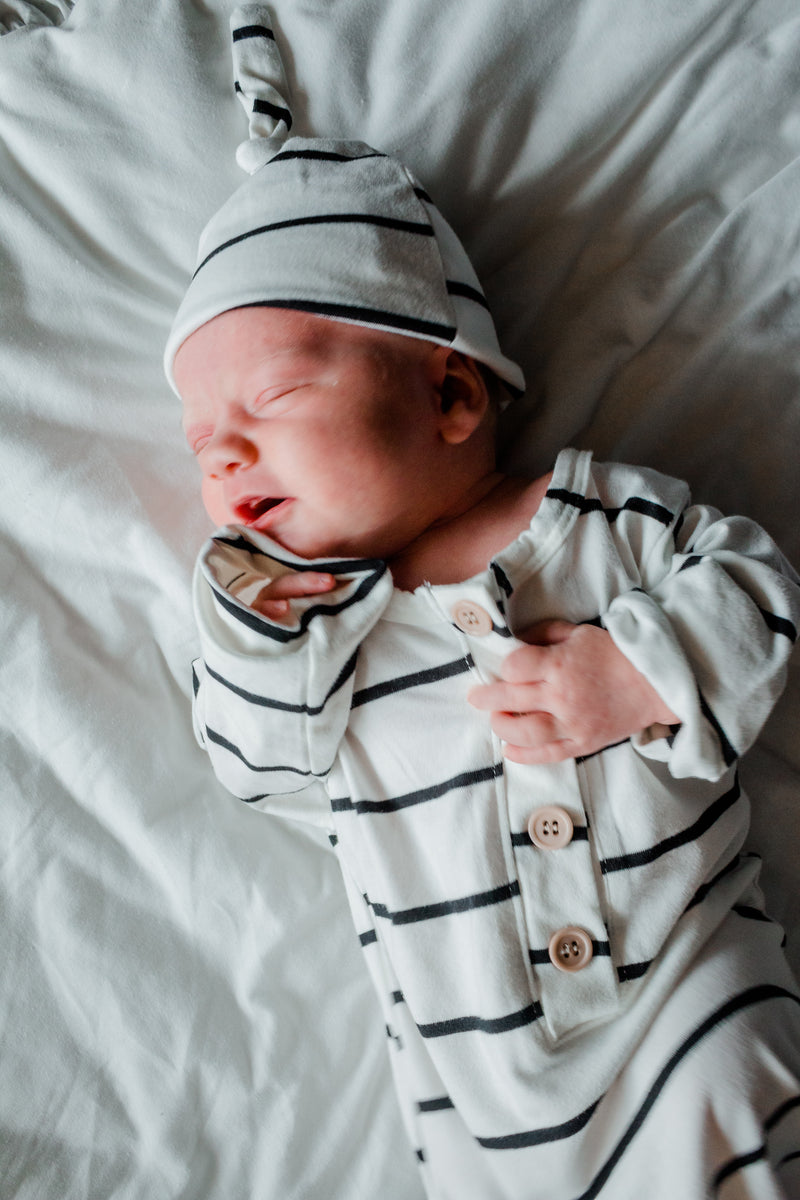 black knotted baby gown