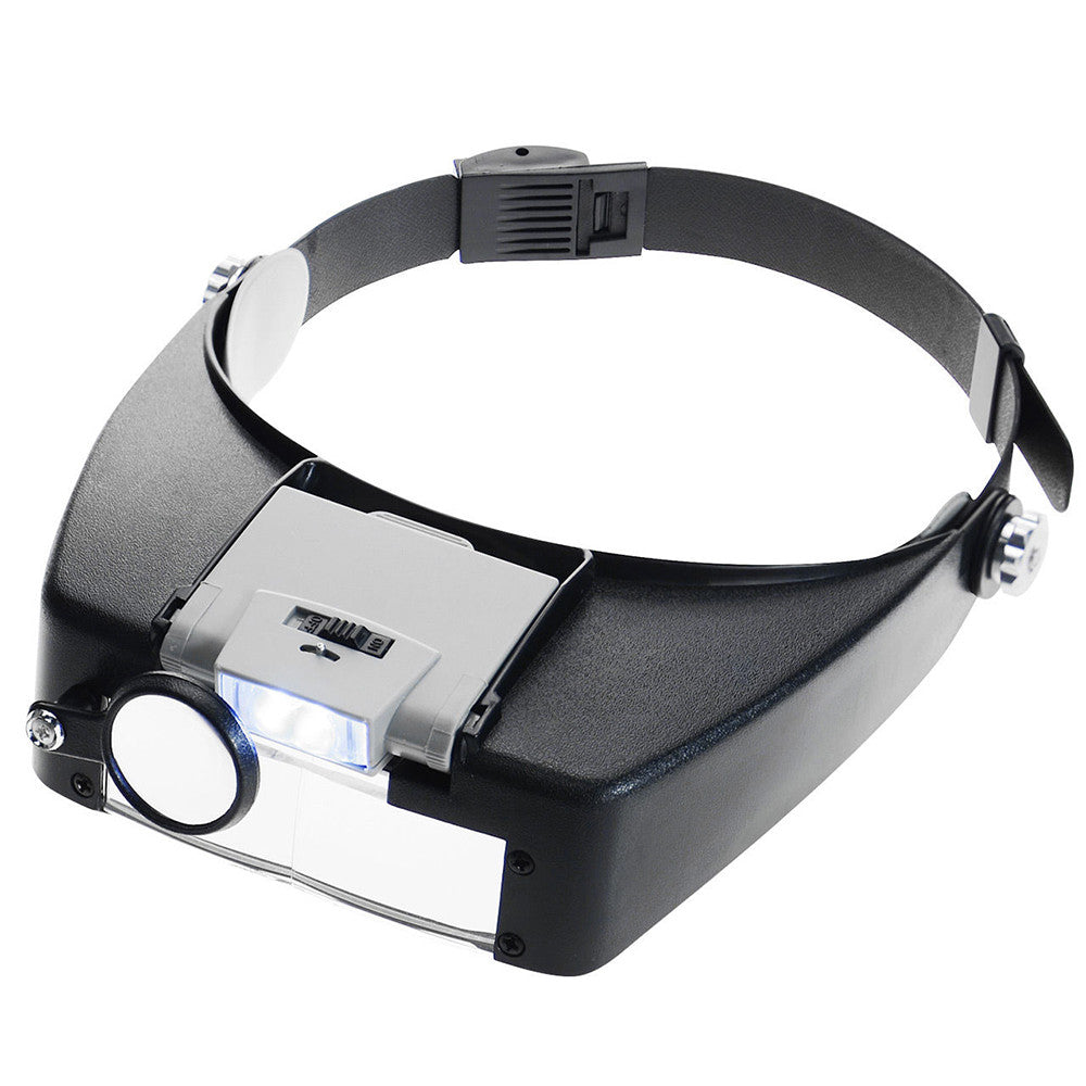 Adjustable Jewelers Head Headband Lamp Magnifier Illuminated