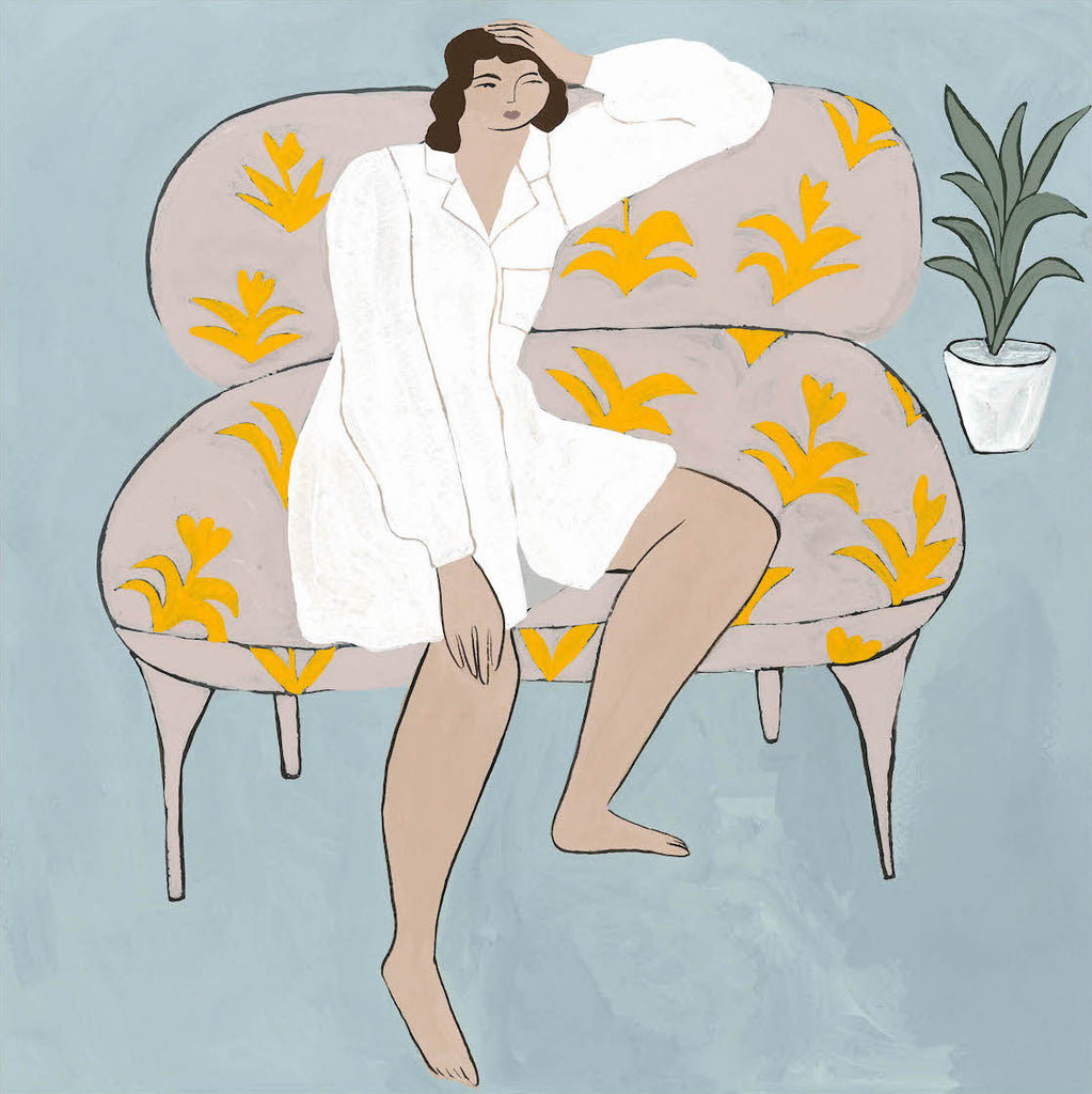 Isabelle Feliu wonderer on a couch art print