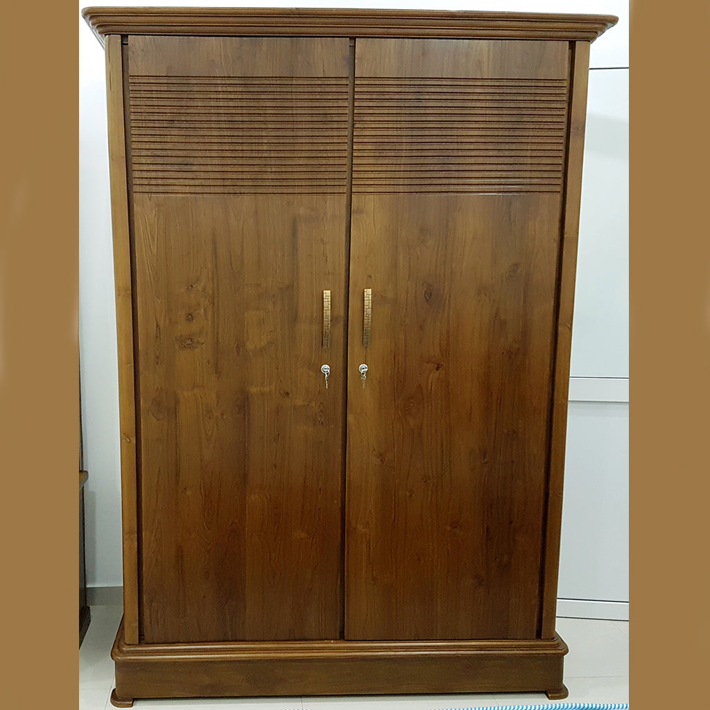 Double Door Teak Wood Wardrobe