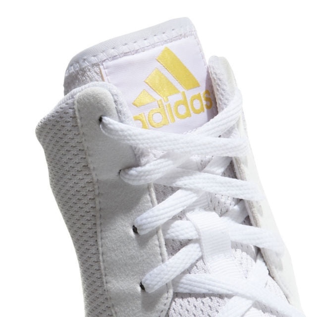 white and gold adidas boxing boots