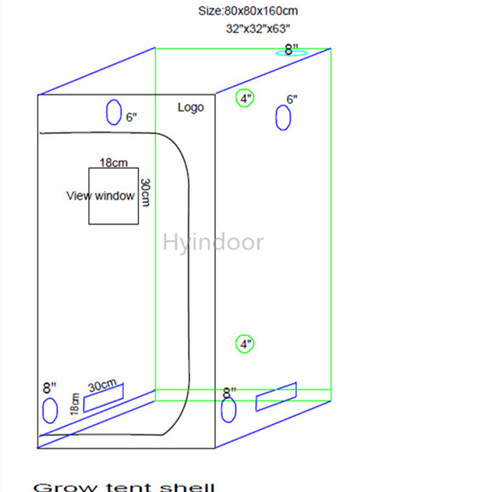 Grow Tent 80 80 160cm Garden Supplies Hydroponics Grow Room Indoor Greenhouse 32 32 63 Inches Hyindoor