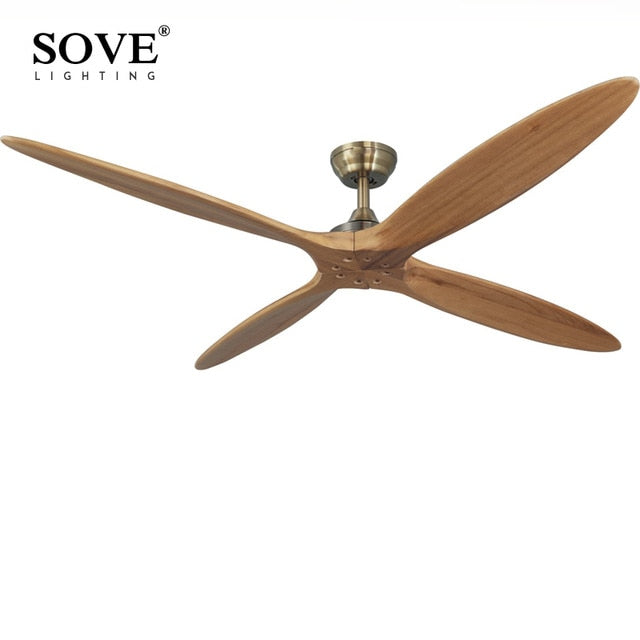 Sove 60 Inch Wooden Ceiling Fan Dc Remote Control Wood Ceiling Fans Without Light 220v