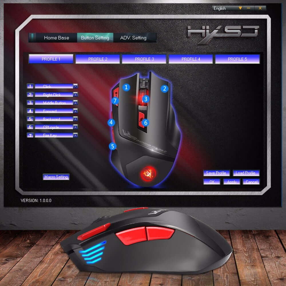 HXSJ T88 4000 DPI Wireless Gaming Mouse - Shop For Gamers