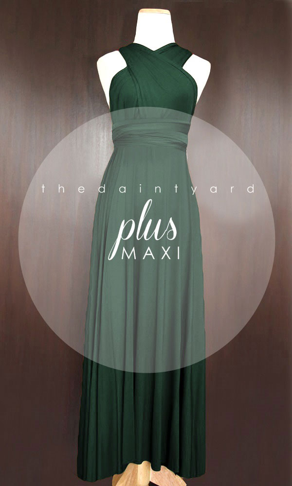 Tdy Forest Green Maxi Infinity Bridesmaid Dress Thedaintyard 2190