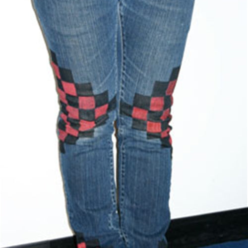 DIY Checker Print Jeans