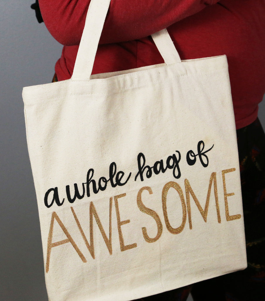 How To Make a DIY Glitter Awesome Tote Bag Project